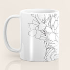 Minimal Line Art Woman with Magnolia Coffee Mug Gallery Image 3