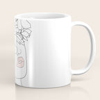 Minimal Line Art Woman with Magnolia Coffee Mug Gallery Image 1