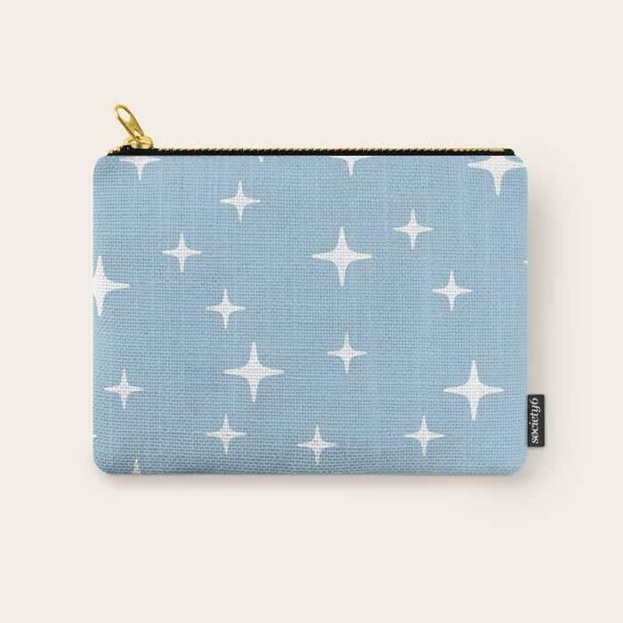 Mid Century Modern Star Pattern 443 Pale Blue Carry All Pouch Gallery Image 1