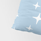 Mid Century Modern Star Pattern 443 Pale Blue Pillow Sham Gallery Image 4