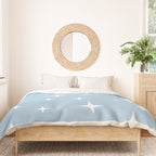 Mid Century Modern Star Pattern 443 Pale Blue Duvet Cover Gallery Image 3