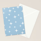 Mid Century Modern Star Pattern 443 Pale Blue Stationery Card Gallery Image 2