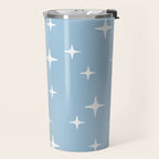 Mid Century Modern Star Pattern 443 Pale Blue Travel Mug Gallery Image 2