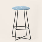 Mid Century Modern Star Pattern 443 Pale Blue Stool Gallery Image 1