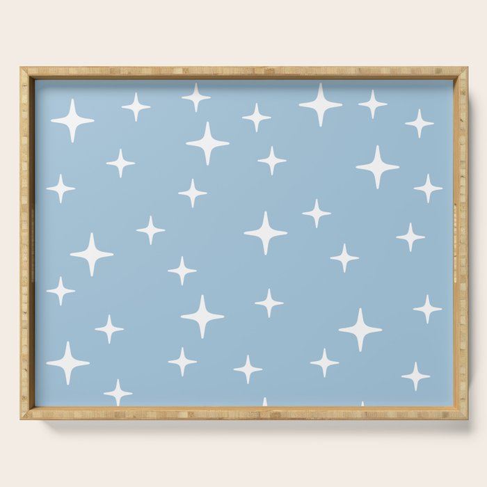 Mid Century Modern Star Pattern 443 Pale Blue Serving Tray Gallery Image 1