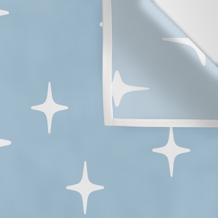 Mid Century Modern Star Pattern 443 Pale Blue Wall Tapestry Gallery Image 3