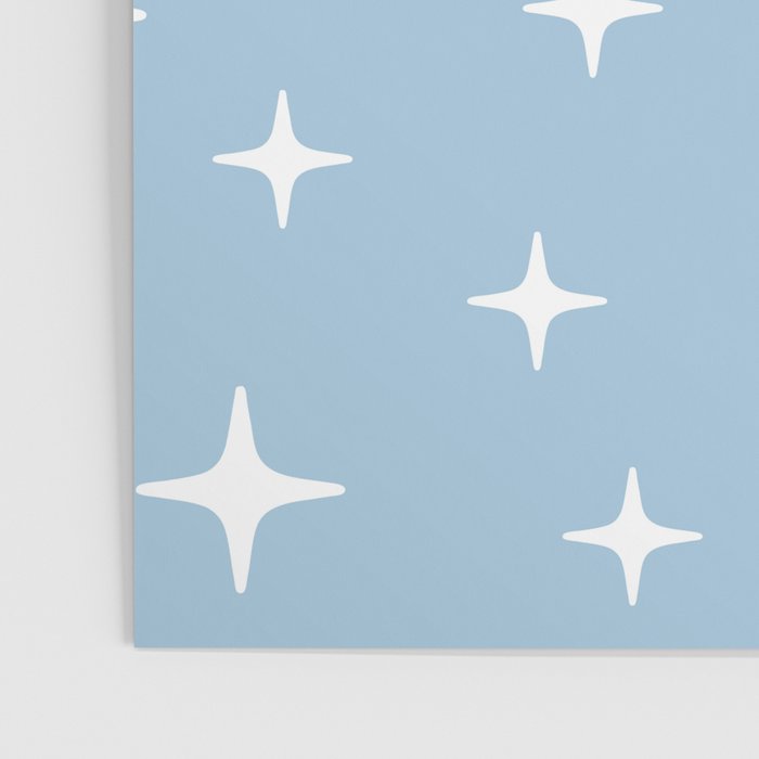 Mid Century Modern Star Pattern 443 Pale Blue Poster Gallery Image 3