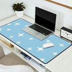 Mid Century Modern Star Pattern 443 Pale Blue Desk Mat Gallery Image 2