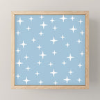 Mid Century Modern Star Pattern 443 Pale Blue Mini Art Print Gallery Image 1