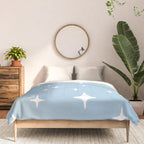 Mid Century Modern Star Pattern 443 Pale Blue Comforter Gallery Image 3