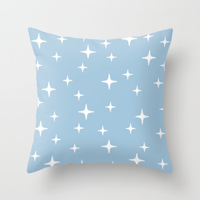Mid Century Modern Star Pattern 443 Pale Blue Throw Pillow Gallery Image 6
