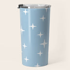 Mid Century Modern Star Pattern 443 Pale Blue Travel Mug Gallery Image 3
