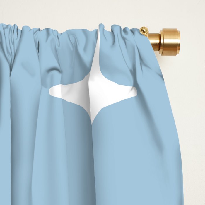 Mid Century Modern Star Pattern 443 Pale Blue Window Curtain Gallery Image 2