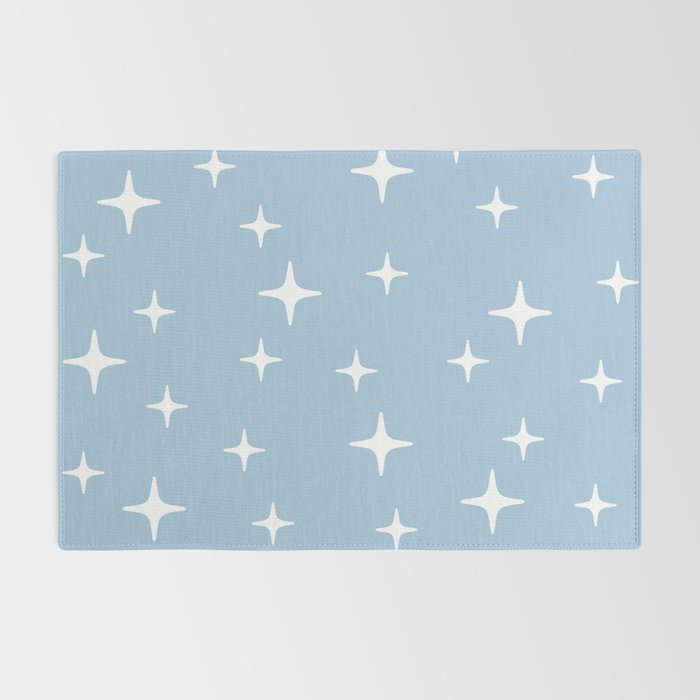 Mid Century Modern Star Pattern 443 Pale Blue Rug Gallery Image 2