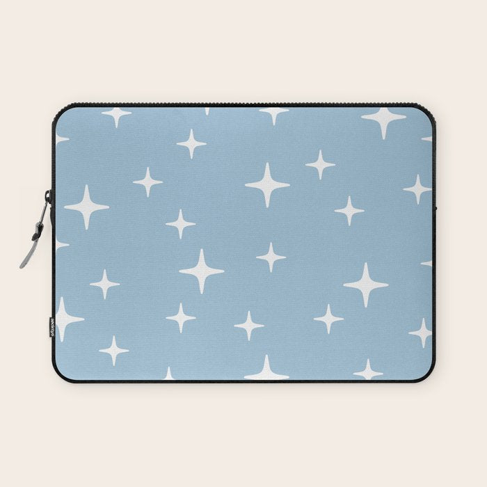 Mid Century Modern Star Pattern 443 Pale Blue Laptop Sleeve Gallery Image 1