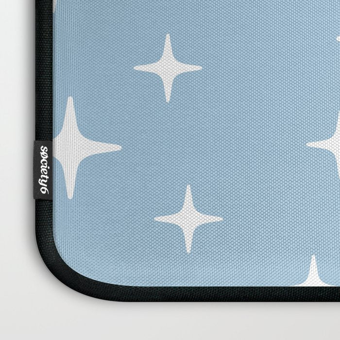 Mid Century Modern Star Pattern 443 Pale Blue Laptop Sleeve Gallery Image 3