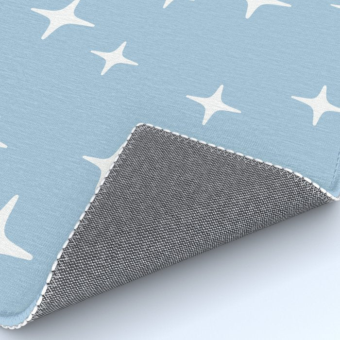 Mid Century Modern Star Pattern 443 Pale Blue Rug Gallery Image 4