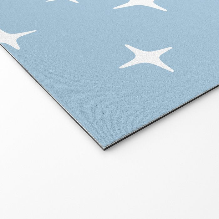 Mid Century Modern Star Pattern 443 Pale Blue Welcome Mat Gallery Image 2