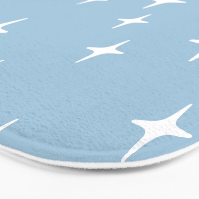 Mid Century Modern Star Pattern 443 Pale Blue Bath Mat Gallery Image 3