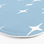 Mid Century Modern Star Pattern 443 Pale Blue Bath Mat Gallery Image 3
