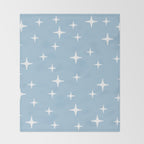 Mid Century Modern Star Pattern 443 Pale Blue Throw Blanket Gallery Image 2