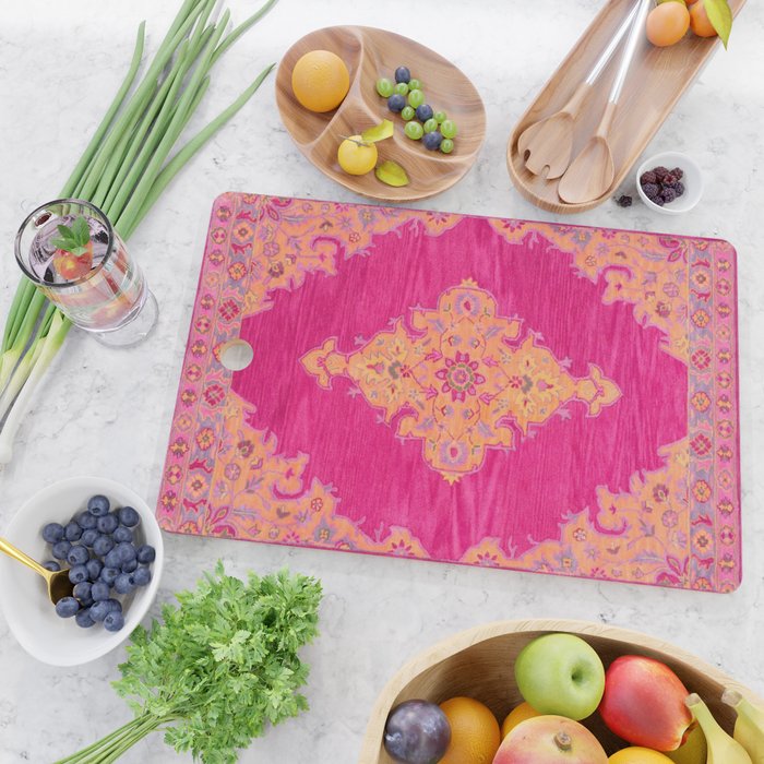 Pink ang Orange oriental carpet Cutting Board Gallery Image 2