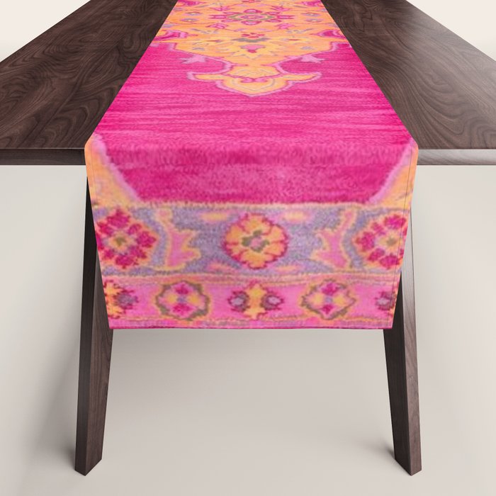 Pink Ang Orange Oriental Carpet Table Runner Gallery Image 1