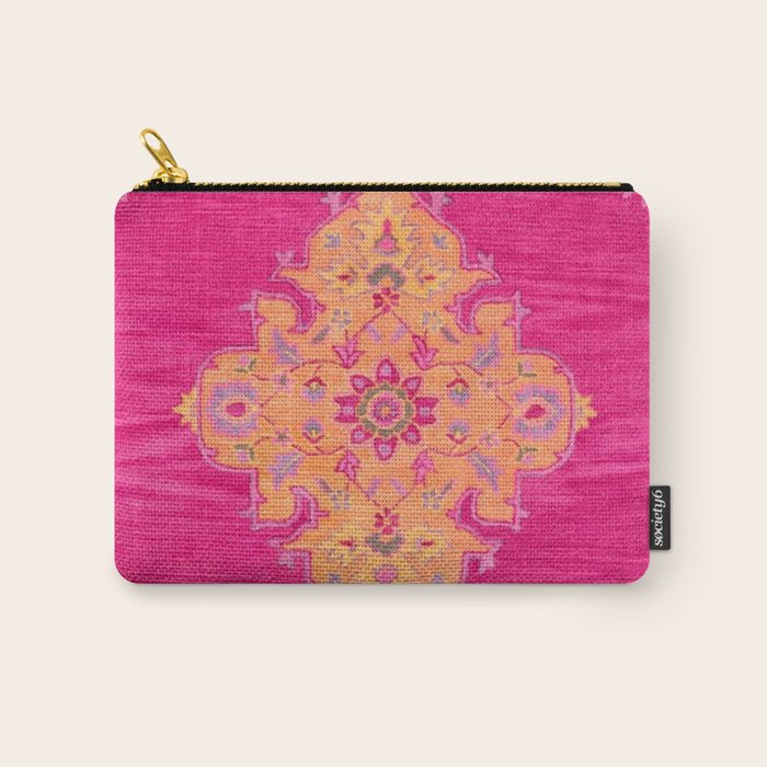 Pink ang Orange oriental carpet Carry All Pouch Gallery Image 1