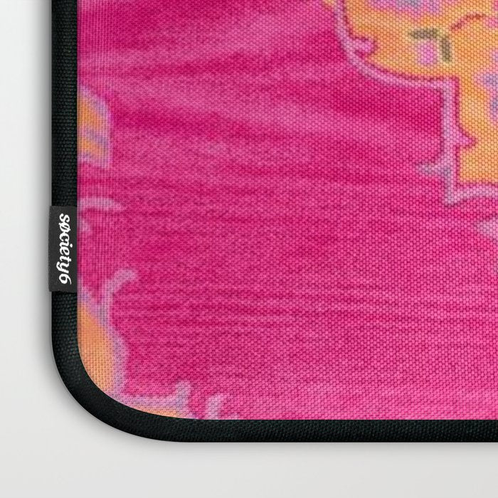 Pink ang Orange oriental carpet Laptop Sleeve Gallery Image 3