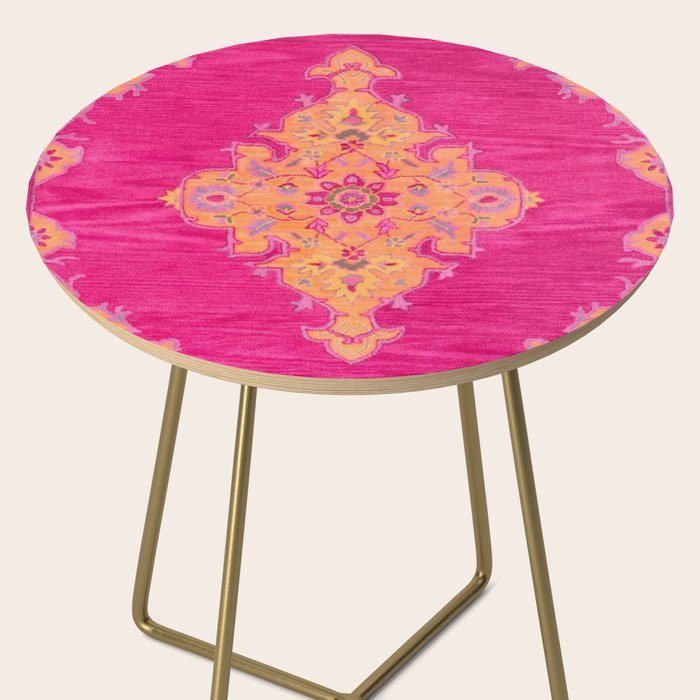 Pink ang Orange oriental carpet Side Table Gallery Image 2