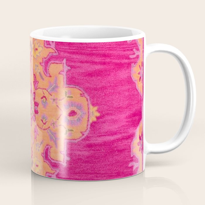Pink ang Orange oriental carpet Coffee Mug Gallery Image 1