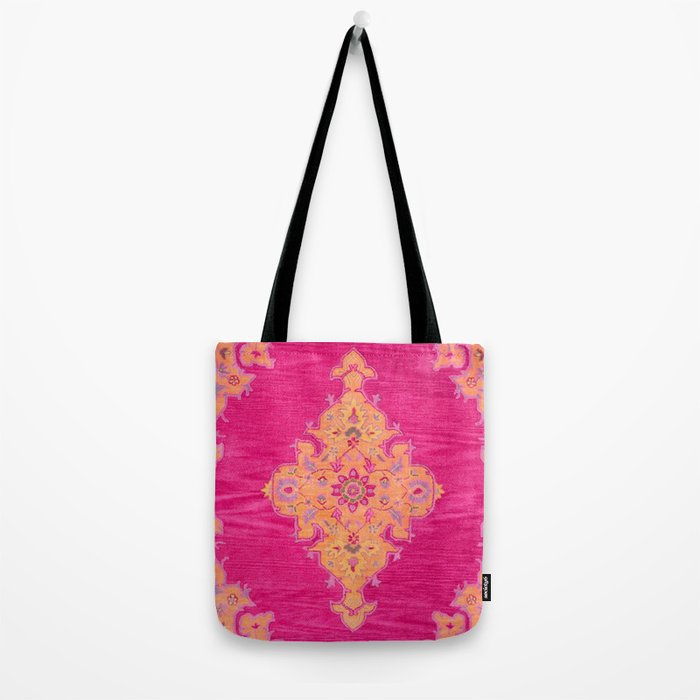 Pink ang Orange oriental carpet Tote Bag Gallery Image 2