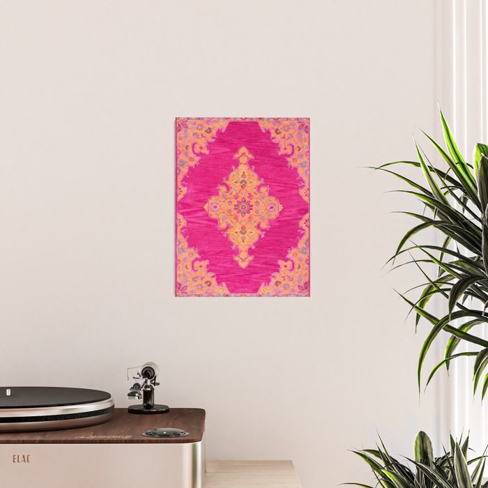Pink ang Orange oriental carpet Poster Gallery Image 2