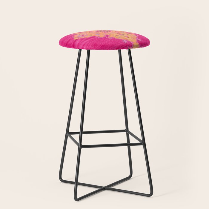 Pink ang Orange oriental carpet Stool Gallery Image 1