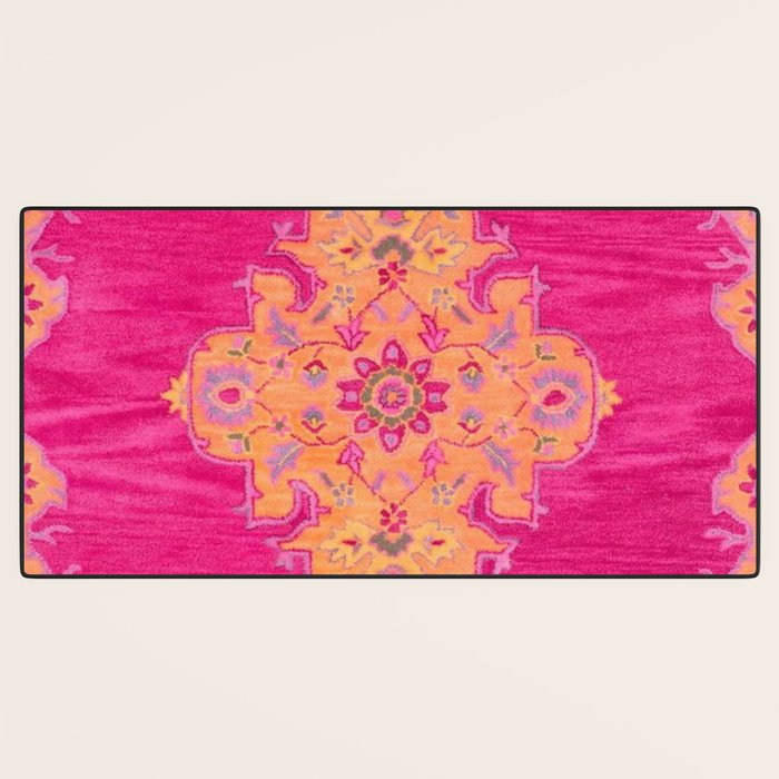 Pink ang Orange oriental carpet Desk Mat Gallery Image 3