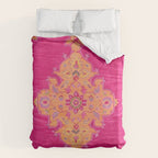 Pink ang Orange oriental carpet Duvet Cover Gallery Image 6