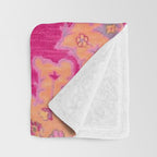 Pink ang Orange oriental carpet Throw Blanket Gallery Image 3