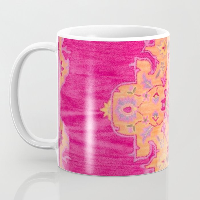 Pink ang Orange oriental carpet Coffee Mug Gallery Image 3