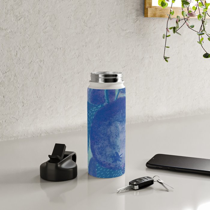 Fall Apple Orchard Painting in Cobalt Blue Water Bottle Gallery Image 4