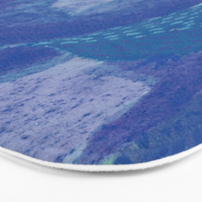 Fall Apple Orchard Painting in Cobalt Blue Bath Mat Gallery Image 3