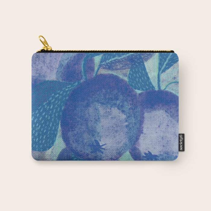 Fall Apple Orchard Painting in Cobalt Blue Carry All Pouch Gallery Image 1