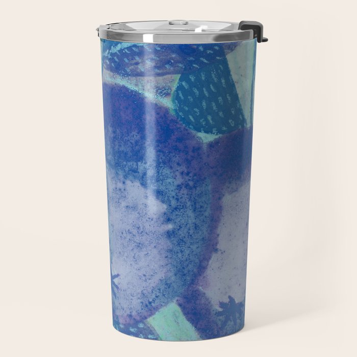 Fall Apple Orchard Painting in Cobalt Blue Travel Mug Gallery Image 2