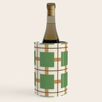 Retro Geometric Plaid Green Camel Wine Chiller Gallery Image 2