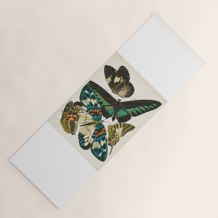 Vintage Butterfly Illustration EA Seguy Papillon Yoga Mat Gallery Image 1