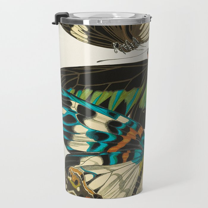 Vintage Butterfly Illustration EA Seguy Papillon Travel Mug Gallery Image 3