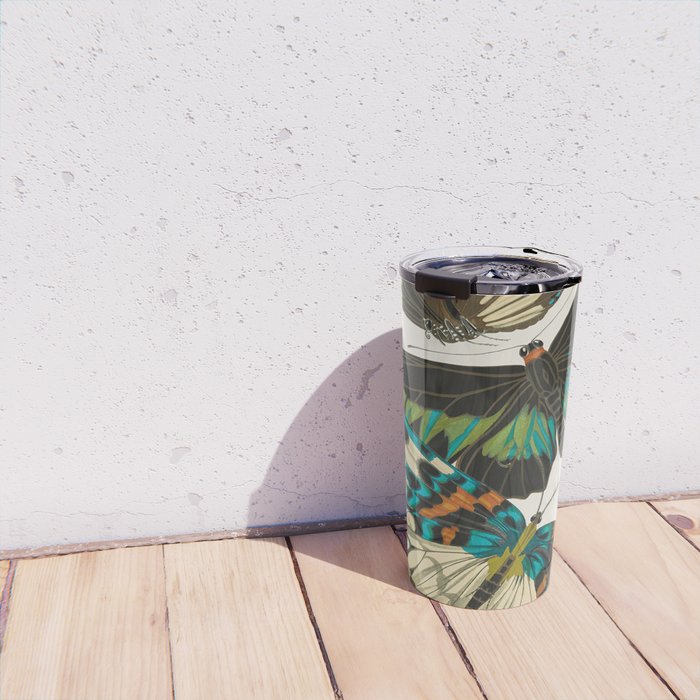 Vintage Butterfly Illustration EA Seguy Papillon Travel Mug Gallery Image 4