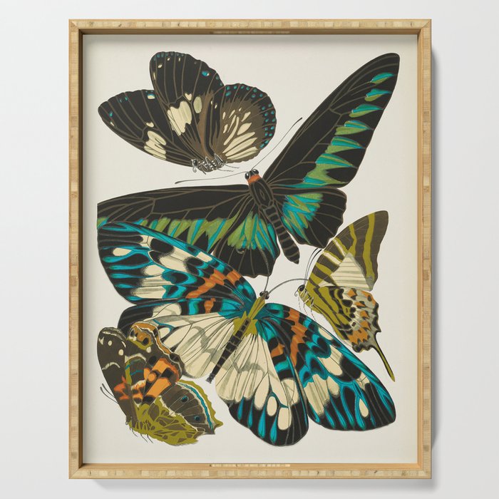 Vintage Butterfly Illustration EA Seguy Papillon Serving Tray Gallery Image 1