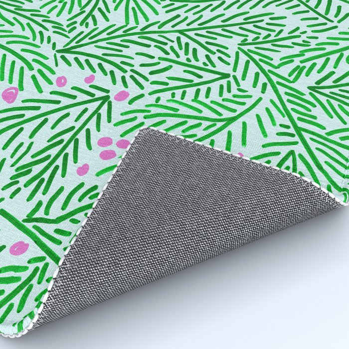 Winter Berries & Pine Branches in Green Rug Gallery Image 4