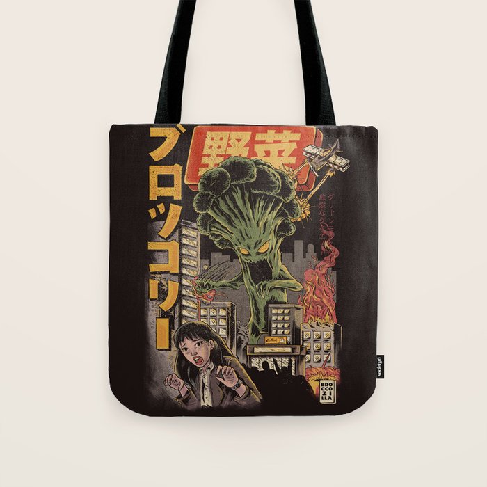 Broccozilla Black Version Tote Bag Gallery Image 1
