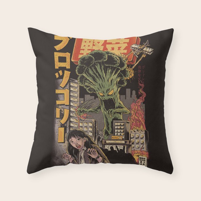 Broccozilla Black Version Throw Pillow Gallery Image 6